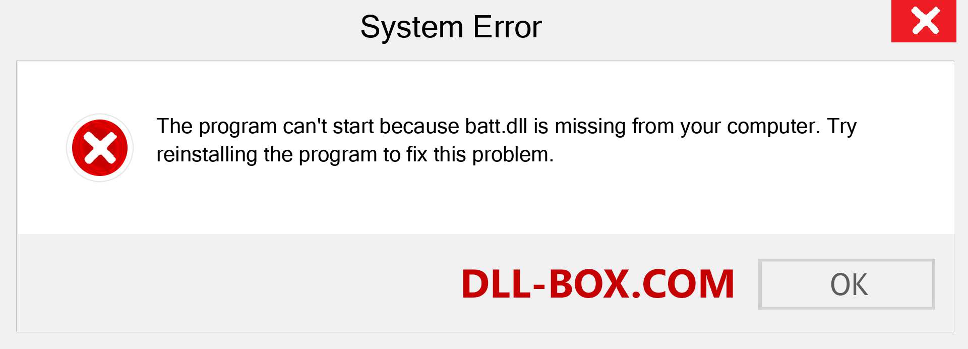  batt.dll file is missing?. Download for Windows 7, 8, 10 - Fix  batt dll Missing Error on Windows, photos, images